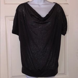 Express draped sparkly burnout T-shirt